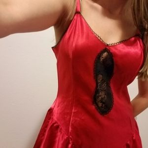 Silky red sleepwear by Victoria's secret